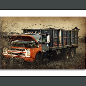 Retro Style Old Chevy Farm Truck in Field Photo, One of a kind vintage style wall art, Original Chevrolet Truck Fine Art Print, Wall Decor