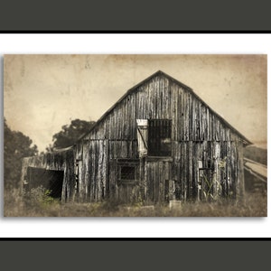 Abandoned Old Wooden Barn Selective Color Photo, One of a kind Rustic Wall Art, Original Mid West Fine Art Print by Oklahoma Photographer