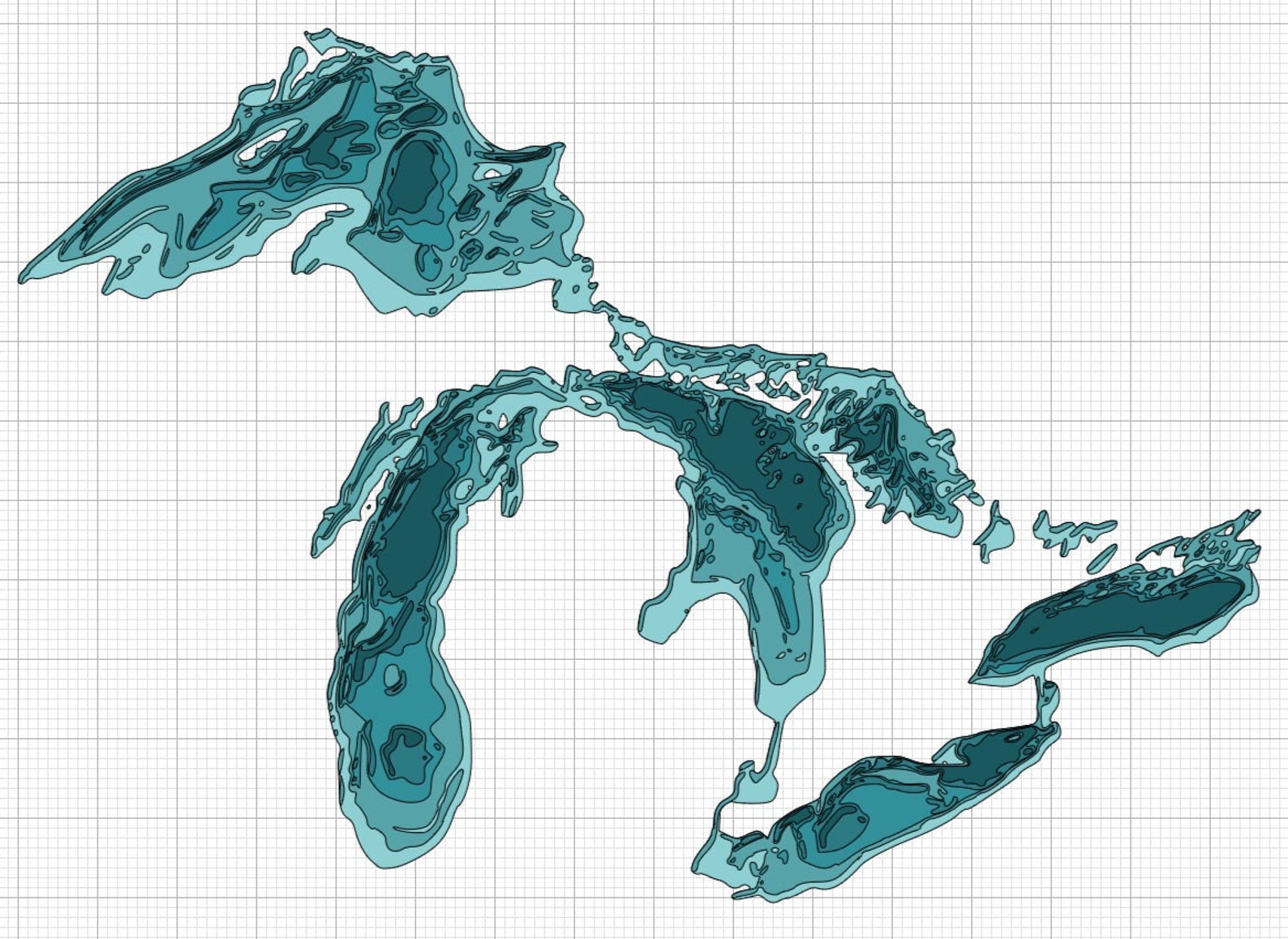 5 Layered Great Lakes map SVG Cricut Silhouette Glowforge | Etsy
