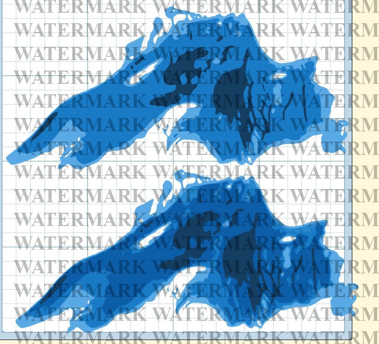 Lake Superior Map ... Both 5 Layered &amp; 3 Layered Versions ... SVG Cricut Silhouette Glowforge - Etsy
