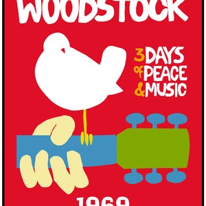 Woodstock 1969  SVG Cricut Silhouette Glowforge 5 Layered