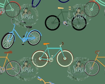 Jungs Bikes auf grün nahtloser Datei