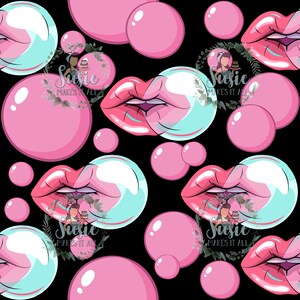 bubble gum bubbles on black seamless file