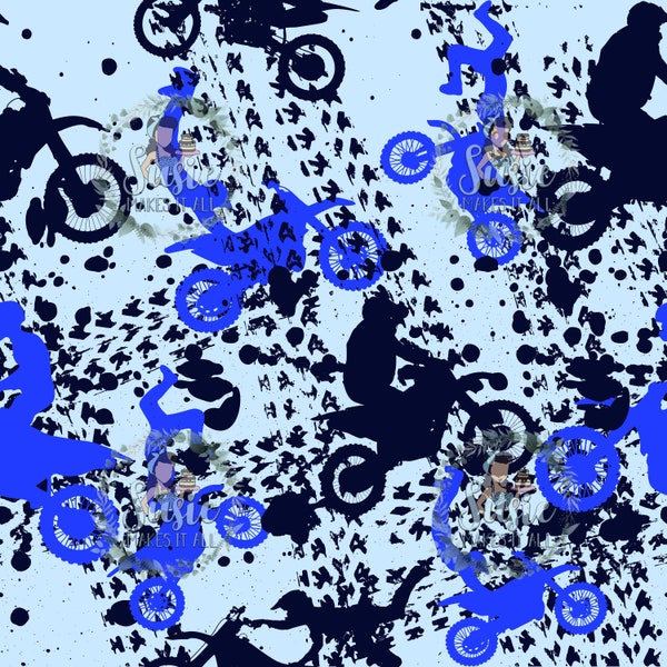 blue dirt bike and tire tread seamless file