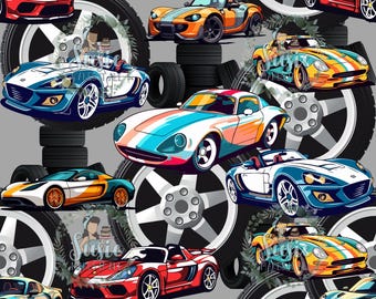 Cars on grey seamless file
