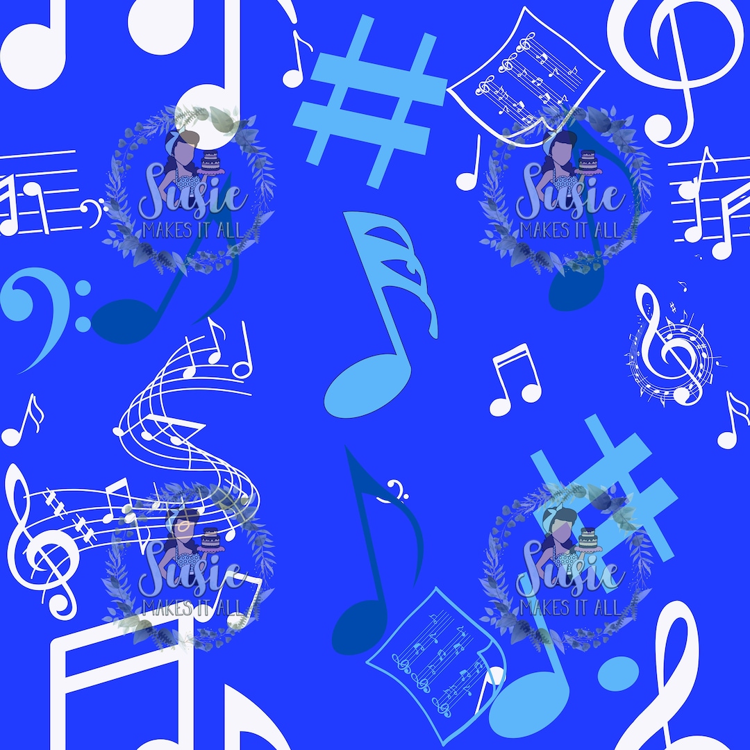 Blue Mujsic Note All Blue Music Notes - Etsy