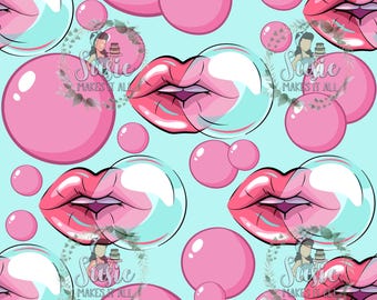 blowing bubbles and bubble gum seamless file