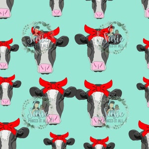 cows in head bands seamless file