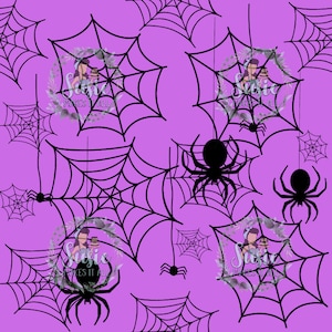 purple spiders and webs seamless file