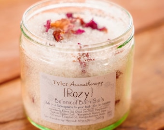 Rozy Botanical Bath Salts | handmade bath salts | handmade spa gift | with essential oils | rose scent