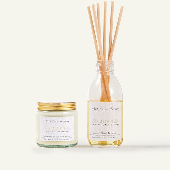 Aromatherapie und reine ätherische Öle, Kerzen Geschenk, Vegane Sojakerze, ätherisches Öl Schilf, aufbauender Duft