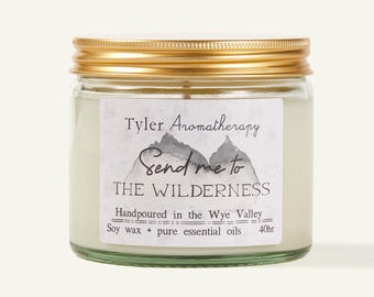 Forest candle, vegan soy essential oil candle, woody scent, forest rainstorm candle,  nature lover gift