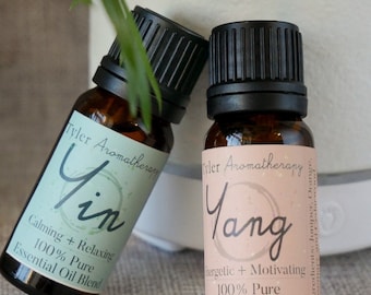 Aromatherapy oils, essential oils 10ml, calming + uplifting blend, pure diffuser blend, yoga gift