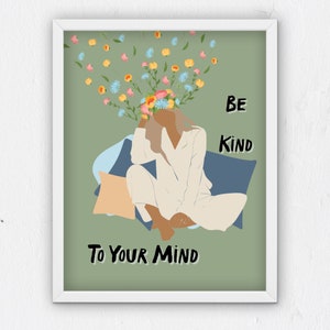 self care green print, sage green decor,  motivational quote print,  bedroom decor,  Self love gift,  A4 A5