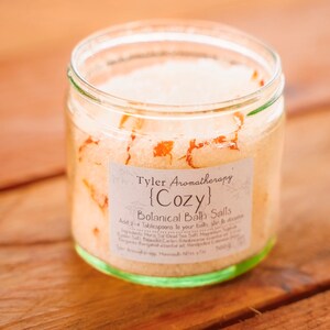 Cozy Botanical Bath Salts | handmade bath salts | gift for her | relaxing | uplifting | bath salts with essential oils