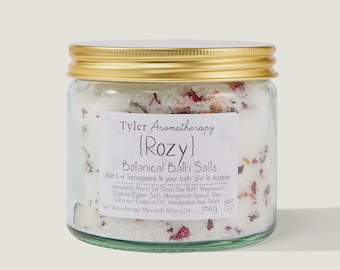 Rozy Botanical Bath Salts | ręcznie robione sole do kąpieli | ręcznie robiony prezent do spa | z olejkami eterycznymi | zapach róży