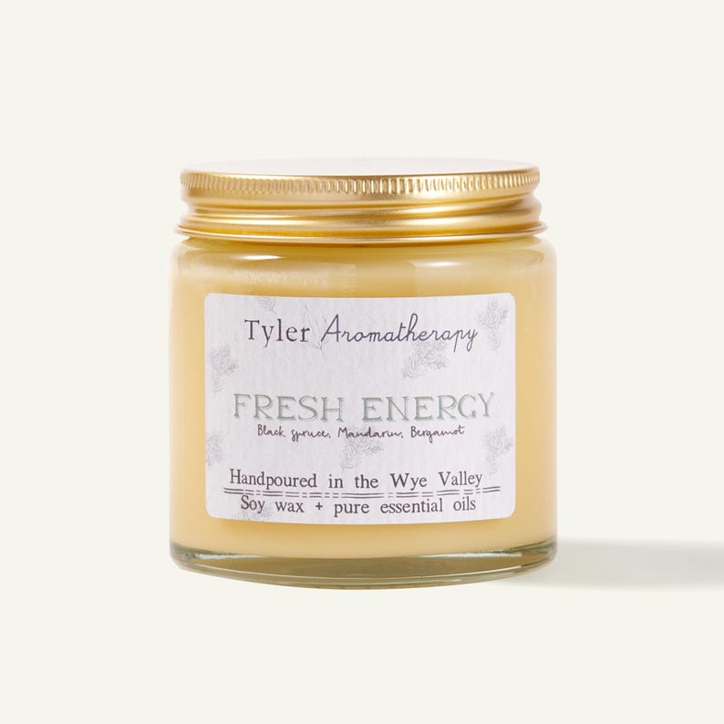 Fresh energy mood candle | Handmade essential oil candle | natural soy candle | energising candle | pure essential oils | self care gift image 1