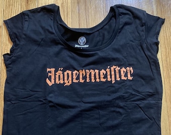 Jagermeister Women's tshirt black graphic tee top - NEW