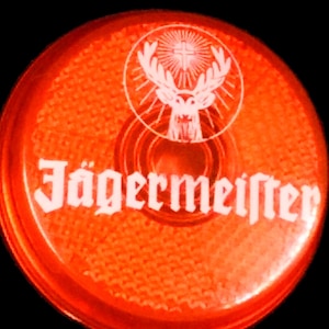 Pair of Flashing LED Jagermeister Light Up Orange Pin / Button (2)