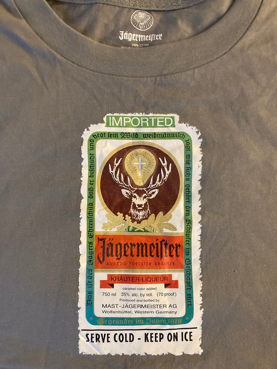 Vintage Jagermeister Bottle Logo Gray T-shirt - New Old Stock - Etsy