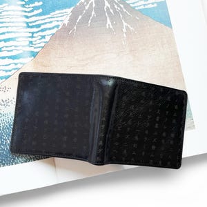 Cartera SAMURAI de piel japonesa y billetera plegable fabricada en Japón, color negro