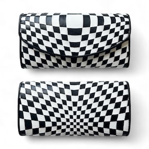 Cartera larga Intre <Blanco y negro> Deformación Intrecciato