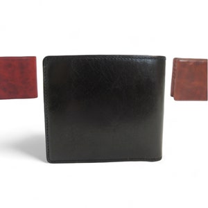 Bifold Leder Brieftasche, Basic Art Brieftasche <Black> japanische Leder Brieftasche, Leder Brieftasche Geschenk für ihn, personalisierte Brieftasche,