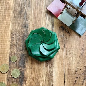Porta-moedas One-Touch em couro italiano premium Buttero (verde)