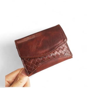 Carteira pequena trifold Jack Micro Wallet < Marrom > Personalização e embrulho para presente grátis