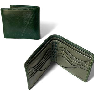 Bifold Leder Geldbörse Extra "Basic" Art Wallet Buttero <GRÜN> x Barolo <Olivgrün> Italienisches Leder
