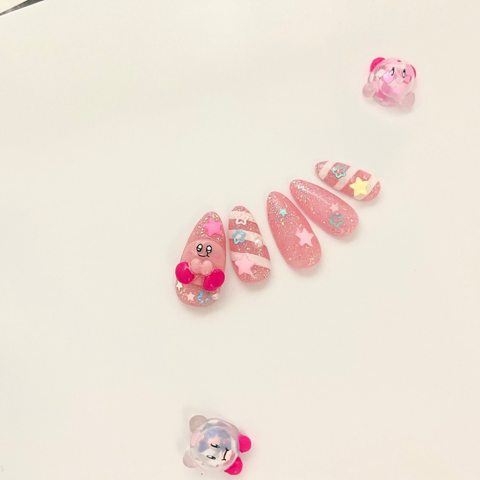 3D Kirby Nails Gift to Birthday Luxury Press on Nail in | Etsy