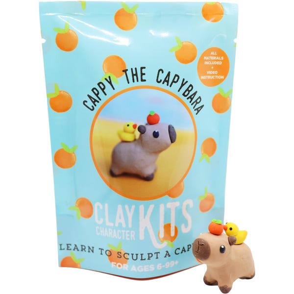 DIY Capybara Polymer Clay Kit: Cappy with Duck & Tangerine