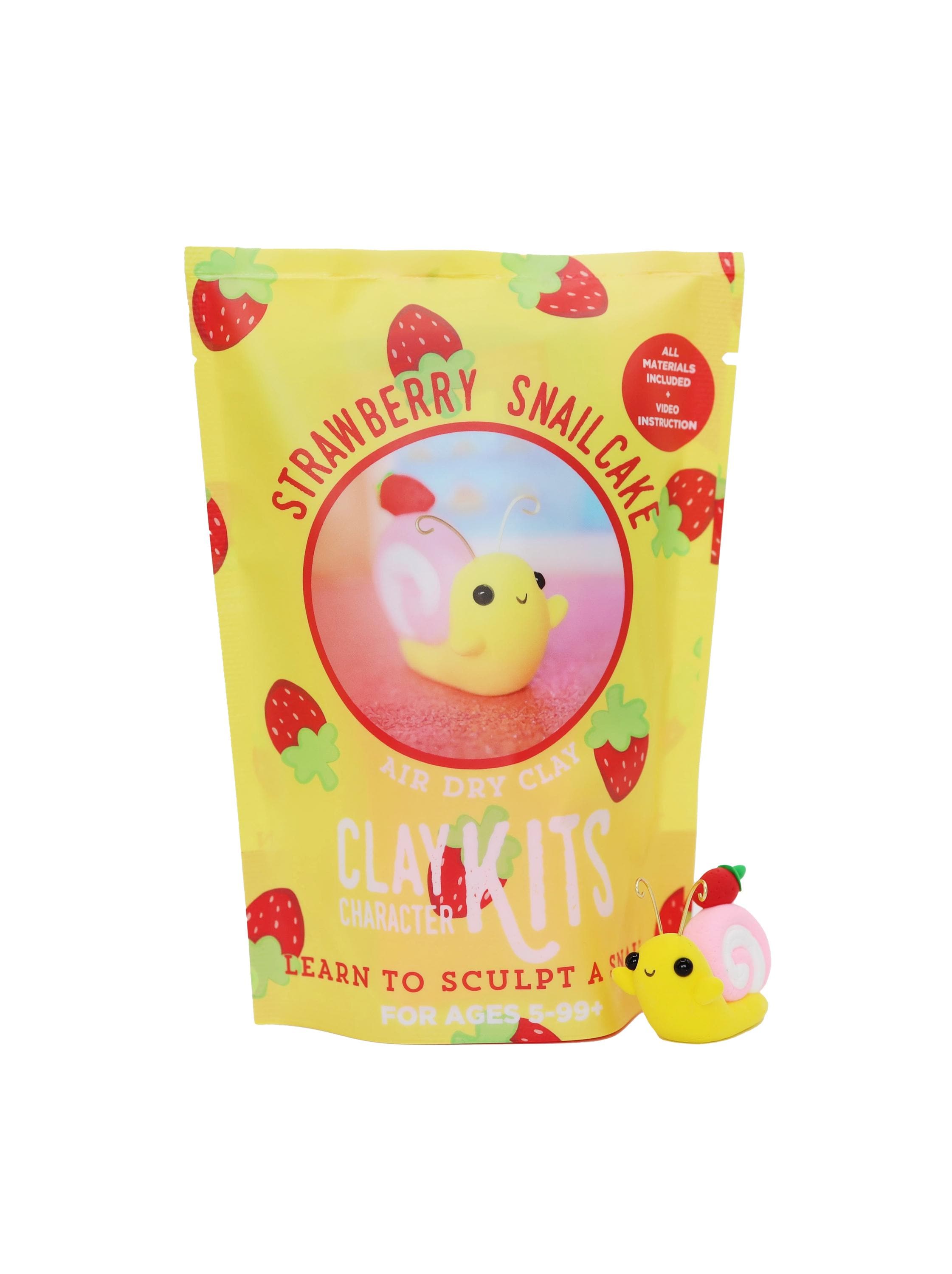 Strawberry Snailcake Air Dry Clay Kit DIY Snail Craft, Fun Gift