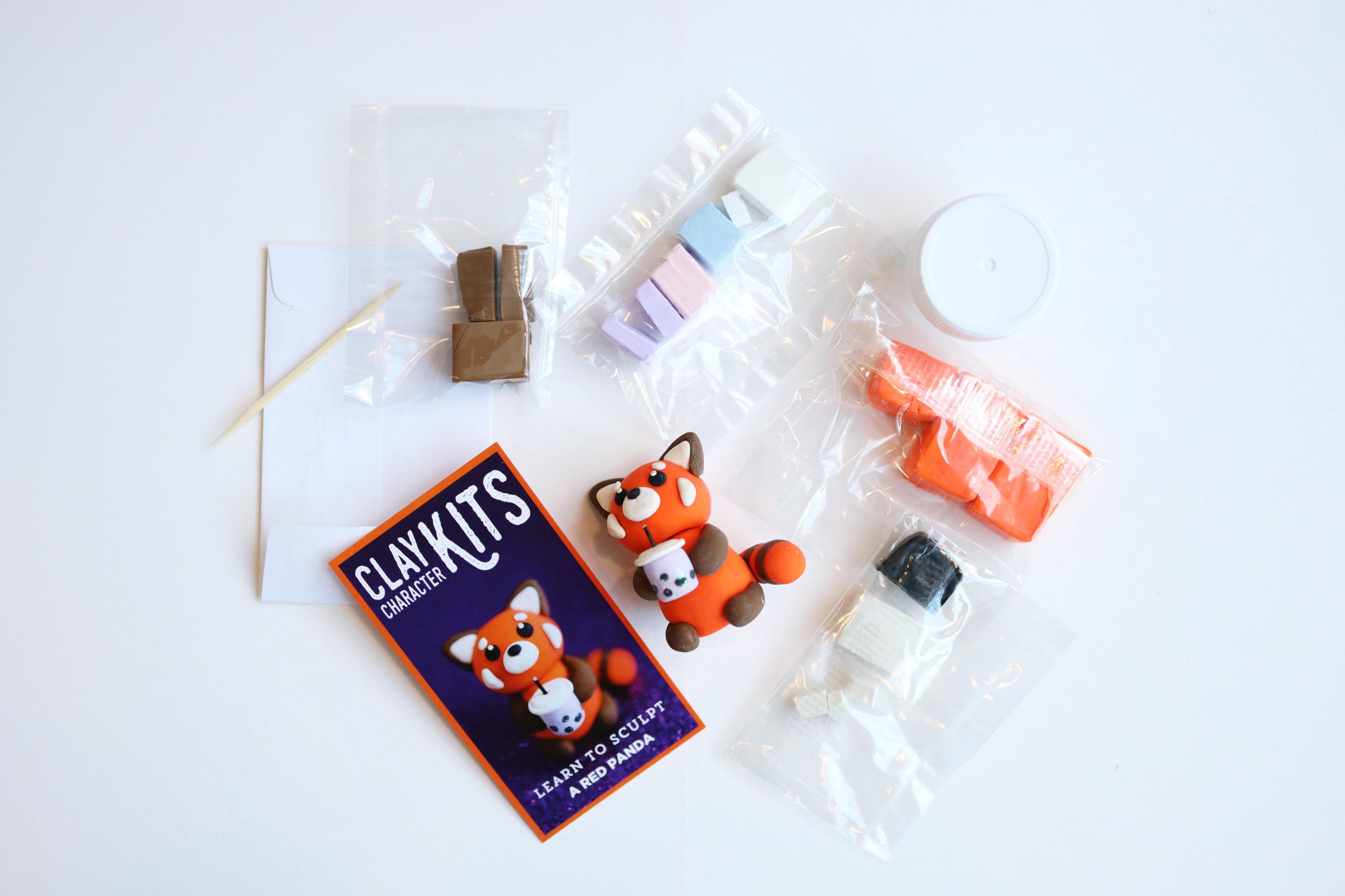 DIY Ruby the Red Panda Polymer Clay Kit: Boba Tea Craft - Etsy