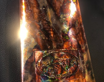 100oz  .999 Heat Painted Hi Polish Fine Copper Hand Poured By Silver Coast Copper ( NC Coast) Art Series
