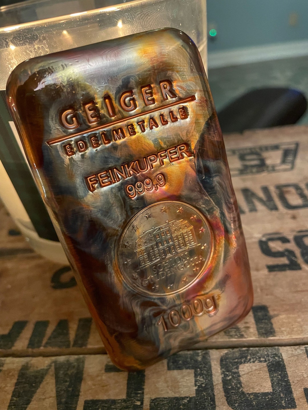 1000 Gram .999 Geiger Fine Copper Polished and Heat Painted Etsy