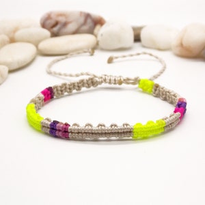 Neon surfer bracelet | Waterproof armband | Handwoven jewellry for surf/sports | Stacking jewellery | Bracelets for women and men |Bffe gift