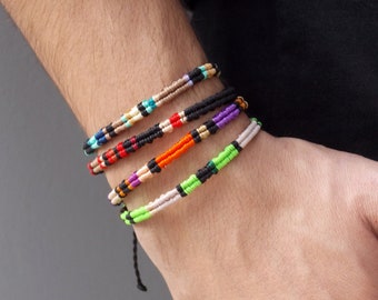 Handwoven Surfer Bracelet for Men: Man&#39;s Waterproof Surf Armband, Colorful beach accessories