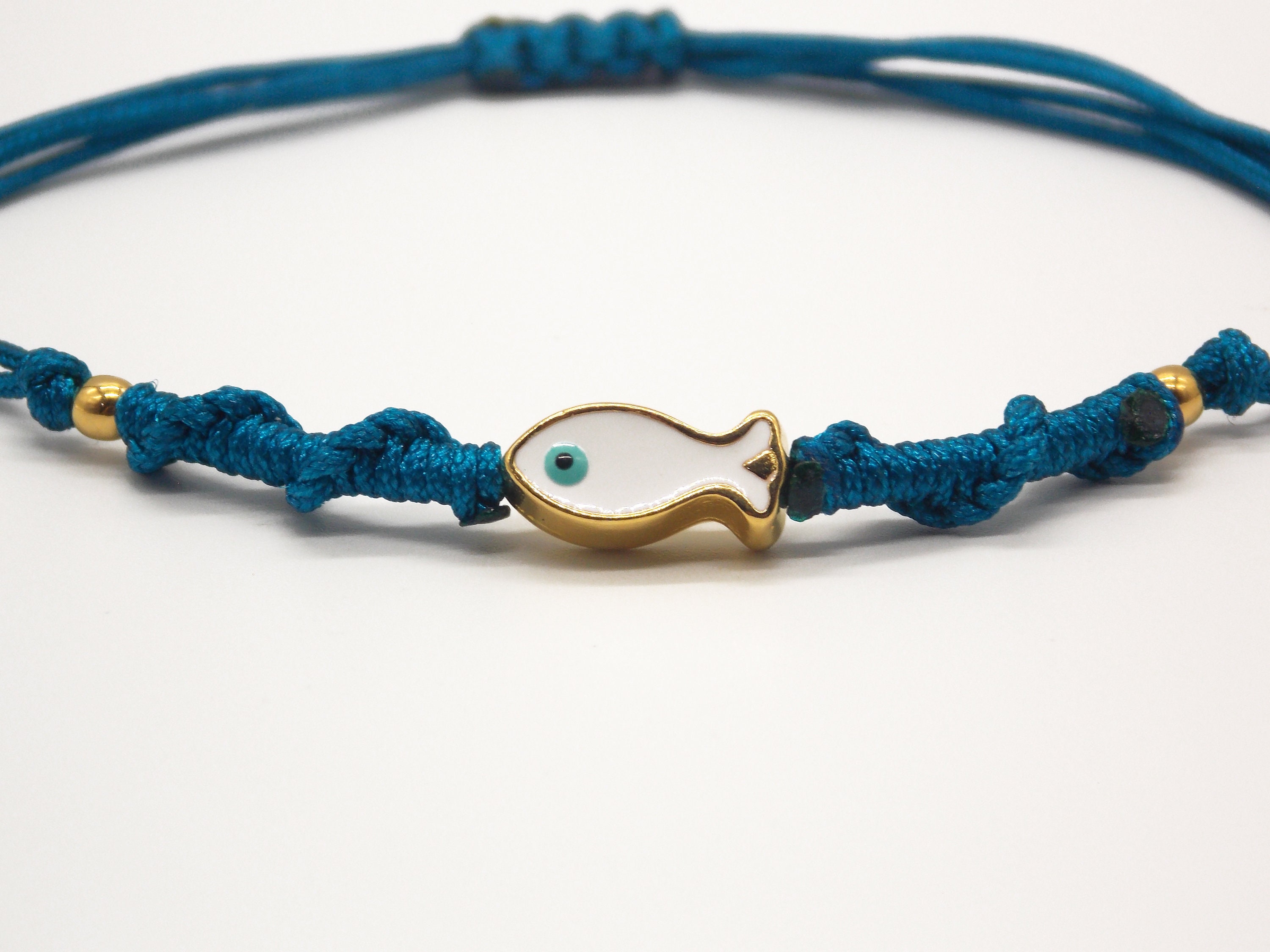 Braccialetto con perline a forma di pesce, braccialetto da spiaggia per donna, stile boho hippie tropicale oceano - Italia