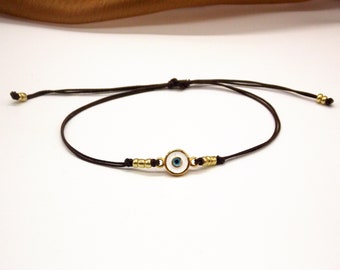 Greek Mataki bracelet | Minimal Evil eye bracelet with gold glass beads, Greek protection bracelet, Mati | Choose your color! | BFF gift