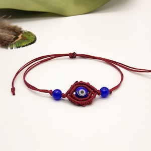 Evil eye bracelet | Mati armband | Braided evil eye bracelet with clear blue glass beads | Greek Mati | Protection bracelet | Greek bracelet