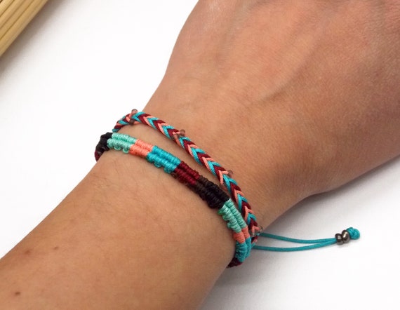 20 Pezzi Braccialetti Di Corda Boho Braccialetti Amicizia Di Onda Da Spiaggia Da Donna Braccialetti Portafortuna Filo Colorati Intrecciati A Mano Regolabili Bracciali Di Corda Estivi Per Ragazza