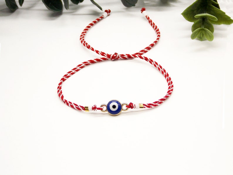 Bracelet Martis grec Marténisse Brassard de protection solaire de mars Bracelet mauvais œil Martaki traditionnel grec Cadeau bracelet Baba Marta Blue evil eye