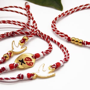 Marti bracelet | March armband | Red and white bracelet | Greek Traditional Martaki | Martenitsa | Baba Marta bracelet | Protection bracelet