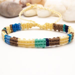 Ethnic Surfer bracelet - Handwoven armband: Surf jewelry cuff gift, Boho hippie accessories