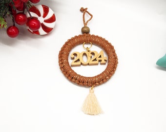 Christmas tree ornament | Christmas decoration with 2024 charm | Handmade christmas gift | Xmas tree decoration | Handwoven pomegranate 2024