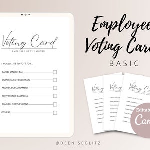 Scheda elettorale BASIC, Dipendente del mese, Scheda elettorale, Vota, Modulo di candidatura, Modificabile su Canva
