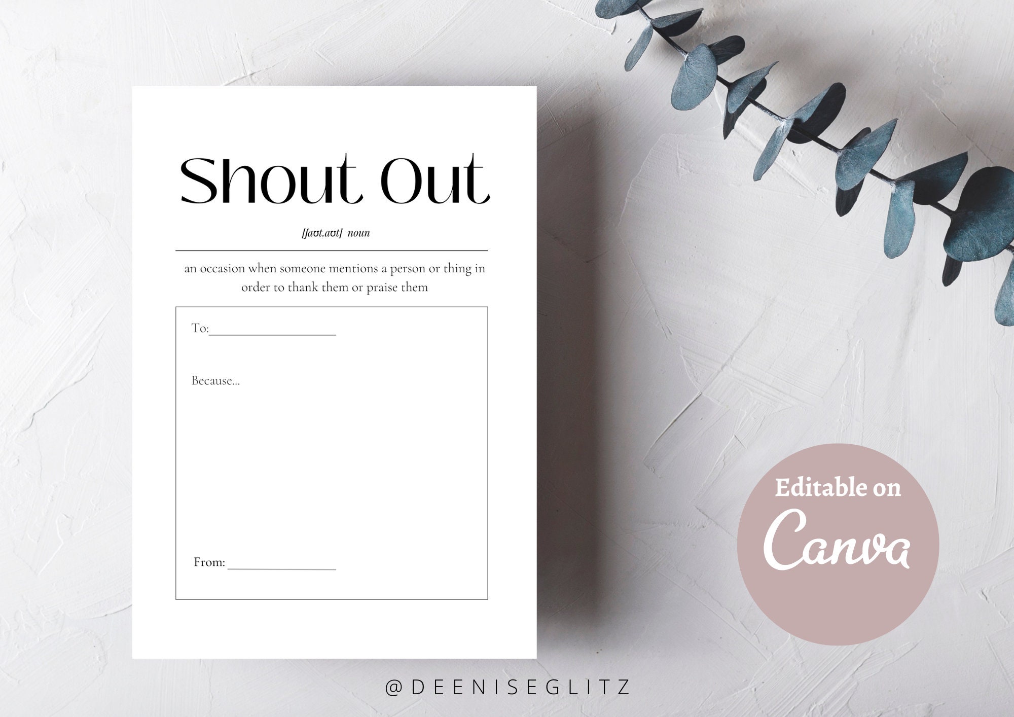 DEFINITION Shout Out Cards, Staff Appreciation, for Staff, Co-workers