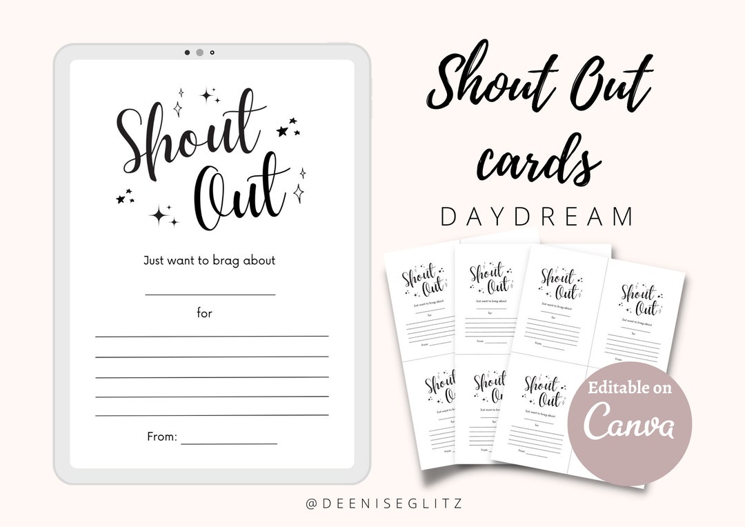 DAYDREAM Shout Out Cards, for Staff, Coworkers, Employees, Students or