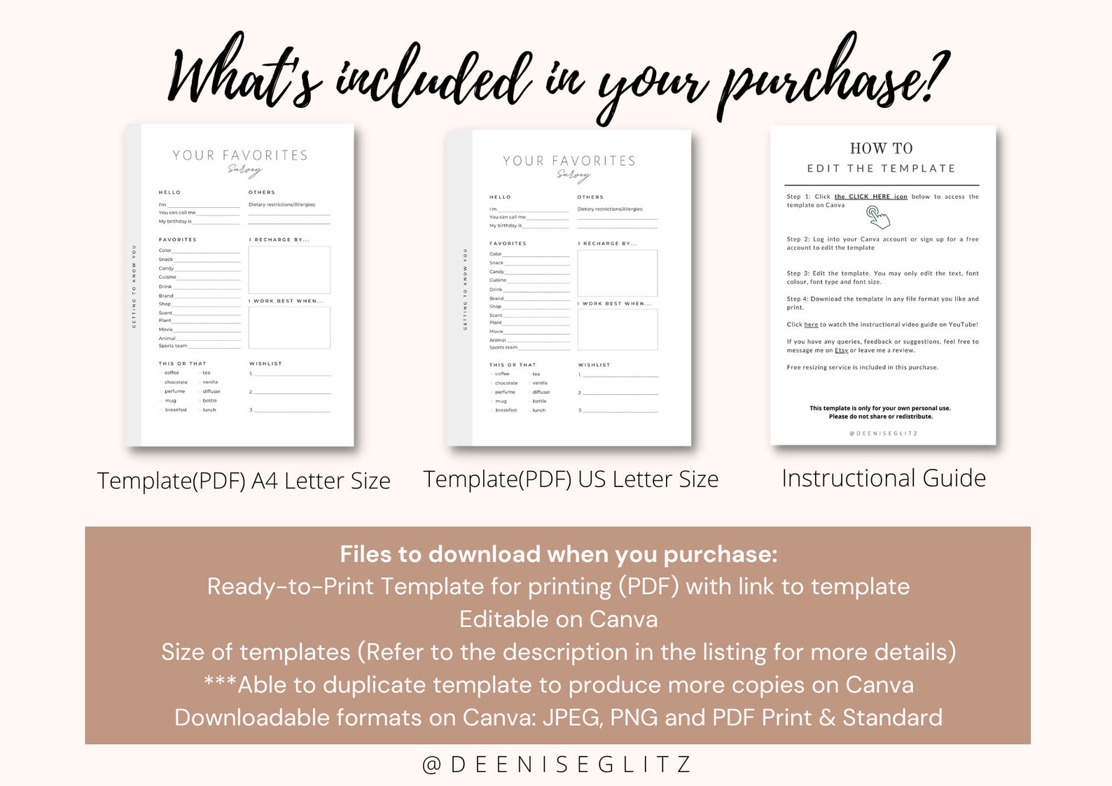 FRESH Employee Favorites List Template My Favorite Things Etsy FRESH Employee Favorites List Template My Favorite Things Etsy